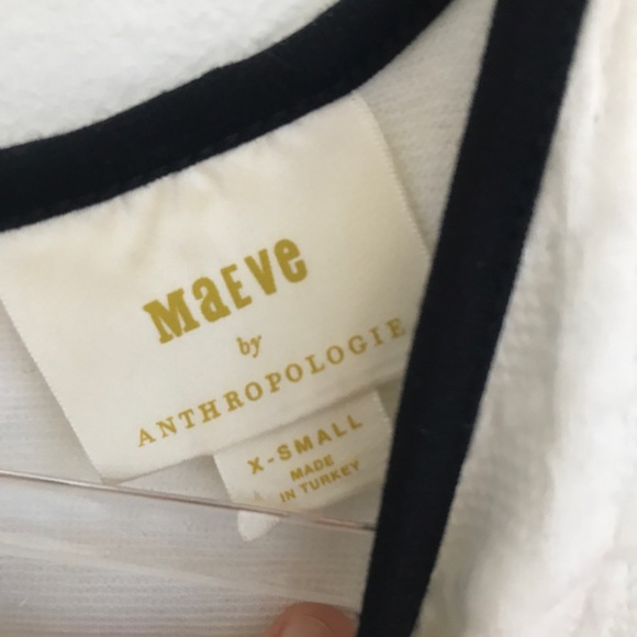 Maeve by Anthropologie cream black trim mini dress - Picture 2 of 4